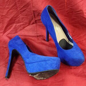 Jessica Simpson Waleo Platform High Heels 8.5 blue